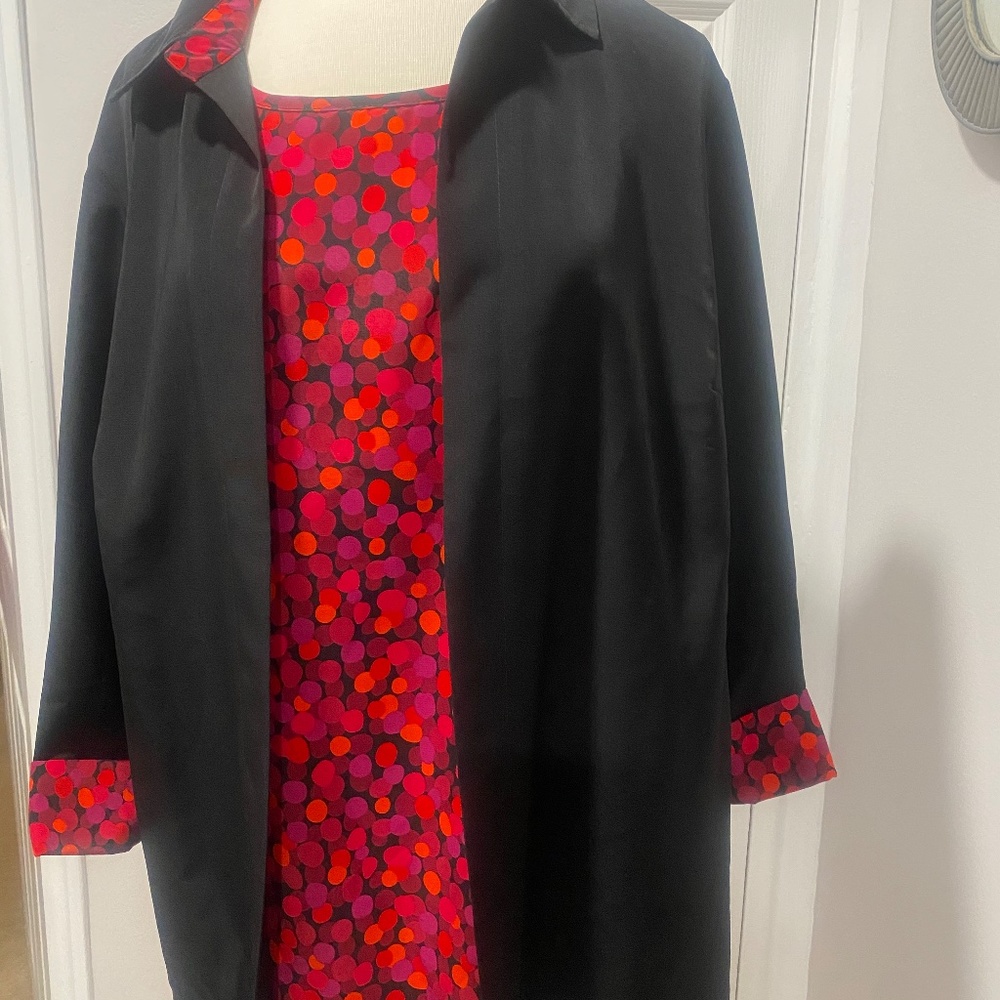 Swan Red circle pattern tank top and matching blazer 18W